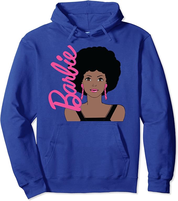 Amazon.com: Barbie: Afro Barbie Portrait Pullover Hoodie: Clothing